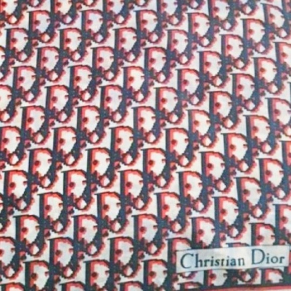 Dior Red White Black Trotter Style Logo Silk Wrap - Picture 6 of 6